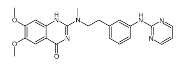 6,7-dimethoxy-2-(methyl-{2-[3-(pyrimidin-2-yl-amino)-phenyl]-ethyl}-amino)-1H-quinazolin-4-one结构式