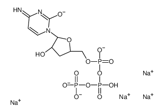 Cytidine 5'-(tetrahydrogen triphosphate), 3'-deoxy-, tetrasodium salt Structure