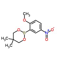2-(2-Methoxy-5-nitrophenyl)-5,5-dimethyl-1,3,2-dioxaborinane结构式