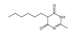 5-hexyl-2-methyl-1H-pyrimidine-4,6-dione结构式