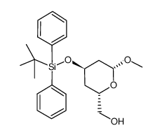 (2R,4R,6S)-4-tert-butyldiphenylsilyloxy-2-hydroxymethyl-6-methoxytetrahydropyran结构式