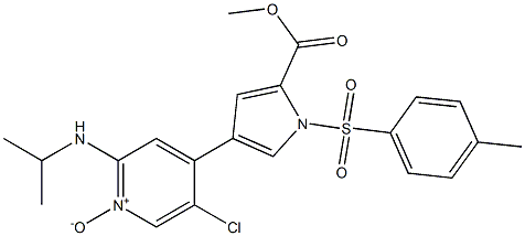 5-chloro-2-(isopropylamino)-4-(5-(methoxycarbonyl)-1-tosyl-1H-pyrrol-3-yl)pyridine 1-oxide Structure