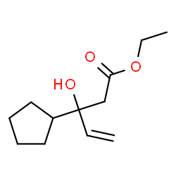 Cyclopentanepropanoic acid, b-ethenyl-b-hydroxy-, ethyl ester Structure