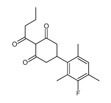 2-butanoyl-5-(3-fluoro-2,4,6-trimethylphenyl)cyclohexane-1,3-dione结构式