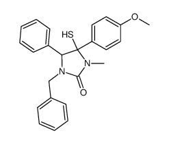 1-Benzyl-4-mercapto-4-(4-methoxy-phenyl)-3-methyl-5-phenyl-imidazolidin-2-one结构式