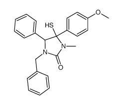 1-Benzyl-4-mercapto-4-(4-methoxy-phenyl)-3-methyl-5-phenyl-imidazolidin-2-one Structure