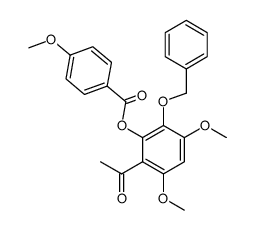 4-Methoxy-benzoic acid 2-acetyl-6-benzyloxy-3,5-dimethoxy-phenyl ester Structure