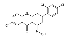 7-Chloro-3-(2,4-dichloro-phenyl)-3,4-dihydro-2H-thioxanthene-1,9-dione 1-oxime Structure