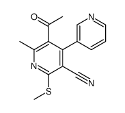 5-acetyl-6-methyl-2-methylsulfanyl-4-pyridin-3-ylpyridine-3-carbonitrile Structure