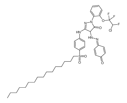 2-[2-(2-chloro-1,1,2-trifluoroethoxy)phenyl]-5-[[4-(hexadecylsulphonyl)phenyl]amino]-2,4-dihydro-4-[(4-hydroxyphenyl)azo]-3H-pyrazol-3-one结构式