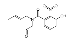N-(but-2-en-1-yl)-3-hydroxy-2-nitro-N-(2-oxoethyl)benzamide Structure