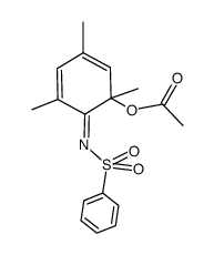 Acetic acid 6-[(Z)-benzenesulfonylimino]-1,3,5-trimethyl-cyclohexa-2,4-dienyl ester结构式