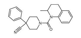 1-(2-Methyl-3,4-dihydro-2H-quinoline-1-carbonyl)-4-phenylpiperidine-4-carbonitrile结构式