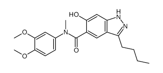 5-[N-(3,4-dimethoxyphenyl)-N-methylaminocarbonyl]-3-butyl-6-hydroxy-1H-indazole Structure