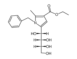 1-Benzyl-2-methyl-3-carbethoxy-5-(D-arabo-tetrahydroxy-butyl)-pyrrol Structure