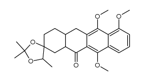 6',7',11'-trimethoxy-2,2,5-trimethyl-3',4',4a',5'-tetrahydro-1'H-spiro[[1,3]dioxolane-4,2'-tetracen]-12'(12a'H)-one结构式