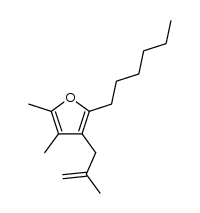 3-(2-methyl-2-propenyl)-2-hexyl-4,5-dimethylfuran结构式