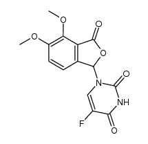 1-(6,7-dimethoxy-3-phthalidyl)-5-fluorouracil结构式