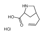 (2S,4R)-4-ALLYLPYRROLIDINE-2-CARBOXYLIC ACID HYDROCHLORIDE结构式