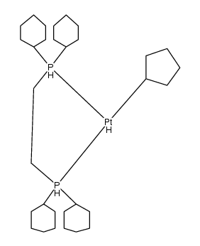 cis-cyclopentylhydrido{bis(dicyclohexylphosphino)ethane}platinum(II) Structure