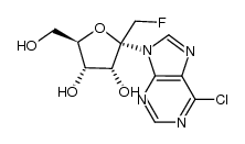 (2R,3R,4S,5R)-2-(6-chloro-9H-purin-9-yl)-2-(fluoromethyl)-5-(hydroxymethyl)tetrahydrofuran-3,4-diol结构式
