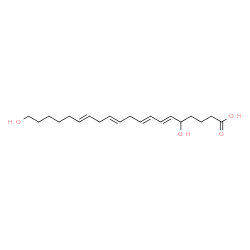 5,20-dihydroxy-6,8,11,14-eicosatetraenoic acid结构式