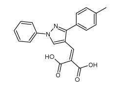 2-((1-phenyl-3-(p-tolyl)-1H-pyrazol-4-yl)methylene)malonic acid Structure