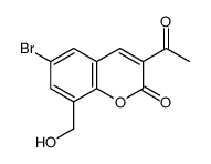 3-acetyl-6-bromo-8-(hydroxymethyl)chromen-2-one结构式