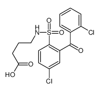 4-[[4-chloro-2-(2-chlorobenzoyl)phenyl]sulfonylamino]butanoic acid Structure