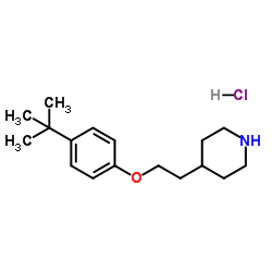 4-{2-[4-(2-Methyl-2-propanyl)phenoxy]ethyl}piperidine hydrochloride (1:1) Structure