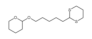 2-[5-(Tetrahydropyranyloxy)pentan-1-yl]-1,3-dithiane结构式