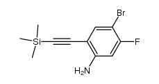 4-bromo-5-fluoro-2-(2-trimethylsilanylethynyl)phenylamine结构式