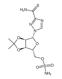 1-(5'-O-sulfamoyl-2',3'-di-O-isopropylidene-β-D-ribofuranosyl)(1,2,4)triazole-3-thiocarboxamide Structure