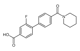 3-fluoro-4-[4-(piperidine-1-carbonyl)phenyl]benzoic acid Structure