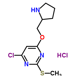 4-Chloro-2-(methylsulfanyl)-6-(2-pyrrolidinylmethoxy)pyrimidine hydrochloride (1:1) Structure
