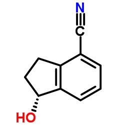 (1R)-1-hydroxy-2,3-dihydro-1H-indene-4-carbonitrile结构式