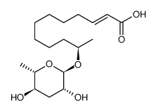 (R,E)-11-(((2R,3R,5R,6S)-3,5-dihydroxy-6-methyltetrahydro-2H-pyran-2-yl)oxy)dodec-2-enoic acid结构式