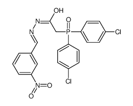 2-bis(4-chlorophenyl)phosphoryl-N-[(3-nitrophenyl)methylideneamino]ace tamide Structure