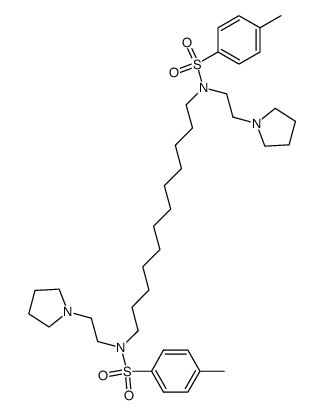 N,N'-bis<2-(1-pyrrolidinyl)ethyl>-N,N'-bis(4-toluenesulfonyl)-1,12-dodecanediamine结构式