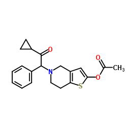 5-(2-cyclopropyl-2-oxo-1-phenylethyl)-4,5,6,7-tetrahydrothieno [3,2-c]pyridin-2-yl acetate Structure