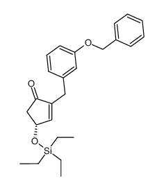 (3R)-1-[3-(benzyloxy)benzyl]-5-oxo-3-(triethylsilyloxy)cyclopent-1-ene结构式