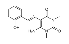 6-amino-1,3-dimethyl-5-salicylidenamino-1H-pyrimidine-2,4-dione结构式