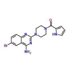 [4-(4-Amino-6-bromo-2-quinazolinyl)-1-piperazinyl](1H-pyrrol-2-yl)methanone结构式