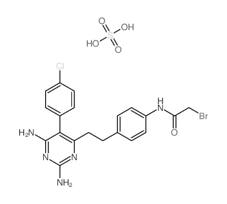 2-bromo-N-[4-[2-[2,6-diamino-5-(4-chlorophenyl)pyrimidin-4-yl]ethyl]phenyl]acetamide; sulfuric acid结构式