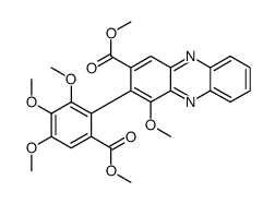 (S)-Methyl 4-methoxy 3-(4,5,6-trimethoxy-2-methoxycarbonylphenyl)phenazine-2-carboxylate结构式