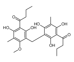 1-[3-[[2,4-Dihydroxy-6-methoxy-5-methyl-3-(1-oxobutyl)phenyl]methyl]-2,4,6-trihydroxy-5-methylphenyl]-1-butanone结构式