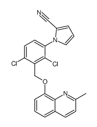 1-[2,4-dichloro-3-(2-methylquinolin-8-yloxymethyl)-phenyl]-2-cyanopyrrole结构式