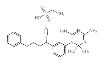 2-[3-(4,6-diamino-2,2-dimethyl-1,3,5-triazin-1-yl)phenyl]-5-phenyl-pentanenitrile; ethanesulfonic acid picture