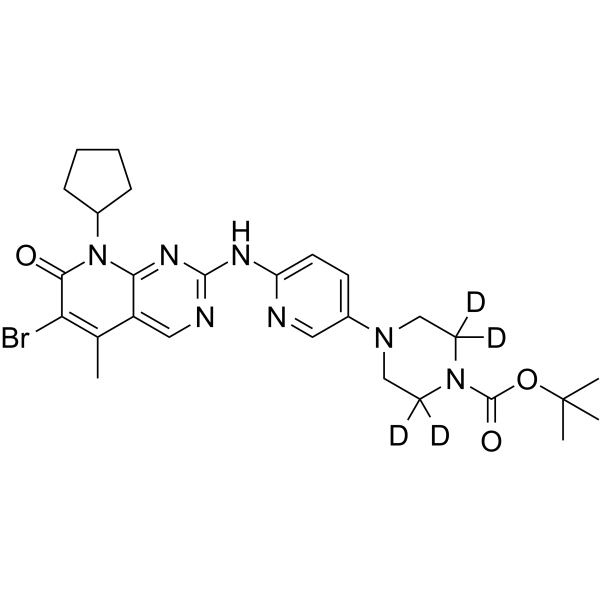 6-Desacetyl-6-bromo-N-Boc Palbociclib-d4 Structure