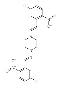 1-(5-chloro-2-nitro-phenyl)-N-[4-[(5-chloro-2-nitro-phenyl)methylideneamino]piperazin-1-yl]methanimine结构式
